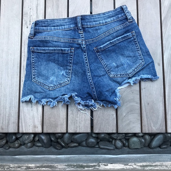POOKIE LOVES SEBASTIAN Blue Ripped Denim Shorts - Picture 2 of 4
